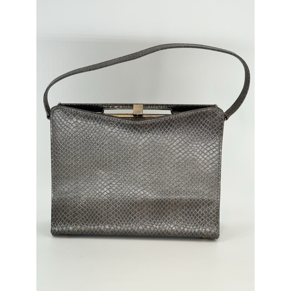 Gray Vintage "A Life Stride Handbag" Faux Leather Handbag Purse 10" x 7.75"